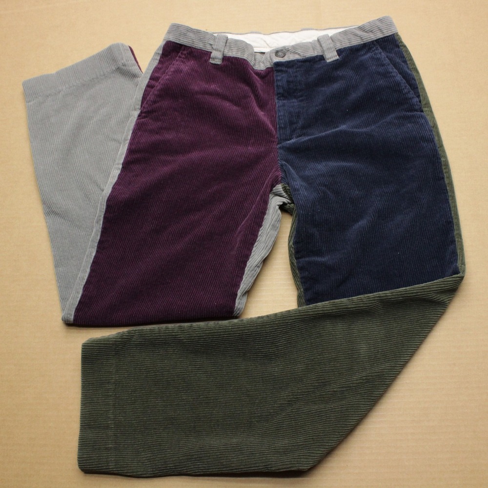 Brooks Brothers Clark Corduroy Pants Mens Sz 34x32 Colorblock Multicolor Chinos